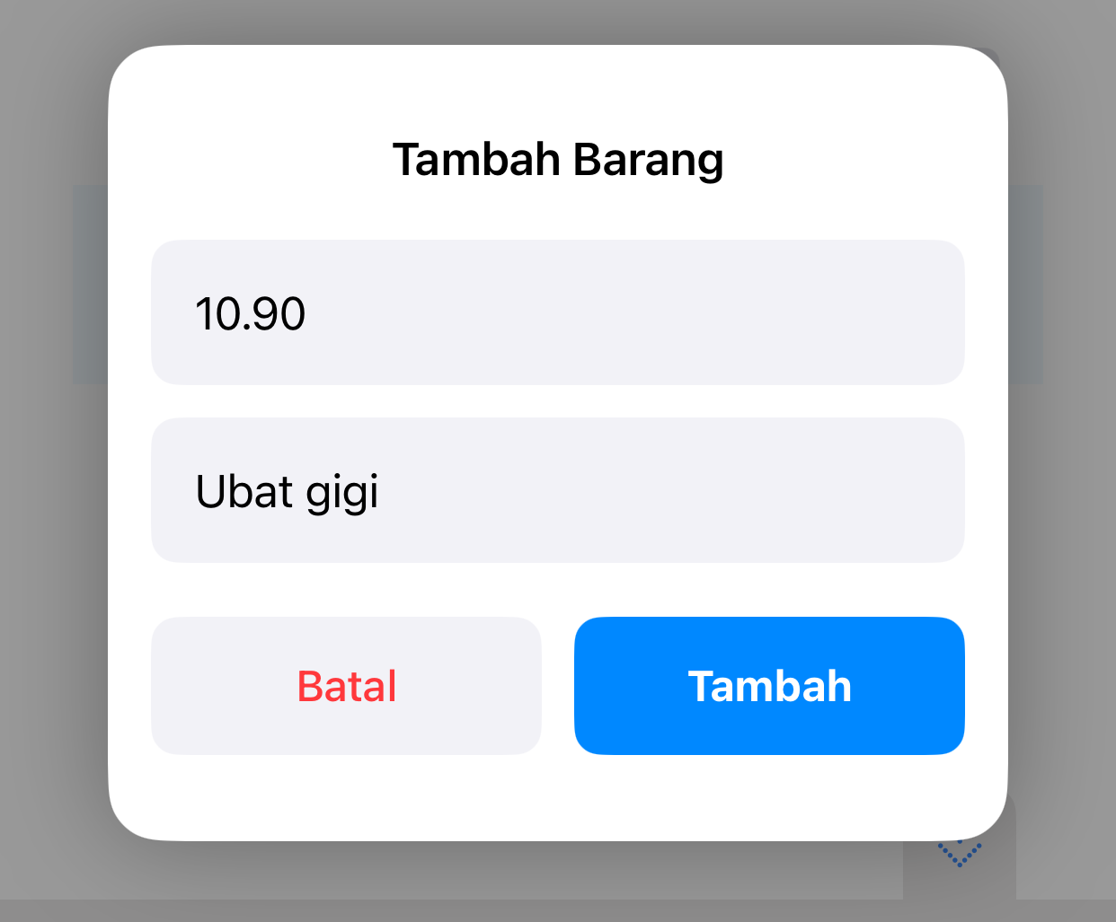Pengurusan Mudah - contoh paparan